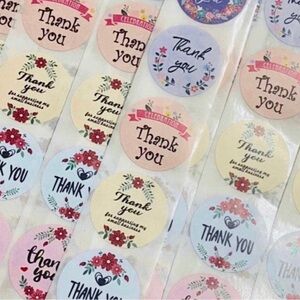 40 Small Thank You Stickers! (Quarter Size)